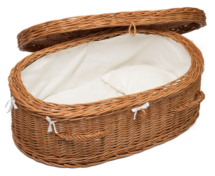 Luxury Wicker Pet Coffin Extra Large Pets Prestige Wicker 