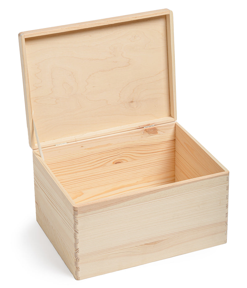 Medium Wooden Storage Box with Lid HOME AND GARDEN Prestige Wicker 