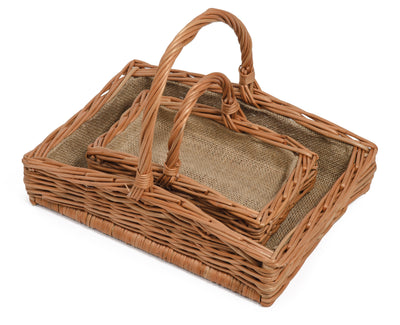 Natural steamed willow, wicker Rectangular Garden Trug basket-Medium Home & Garden Prestige Wicker 