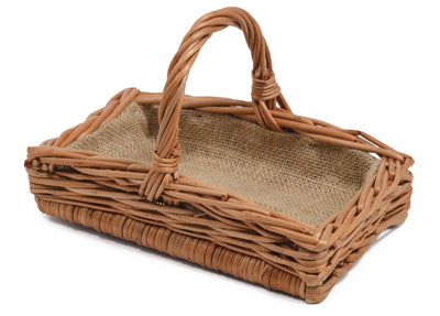 Natural steamed willow, wicker Rectangular Garden Trug basket-small Prestige Wicker 