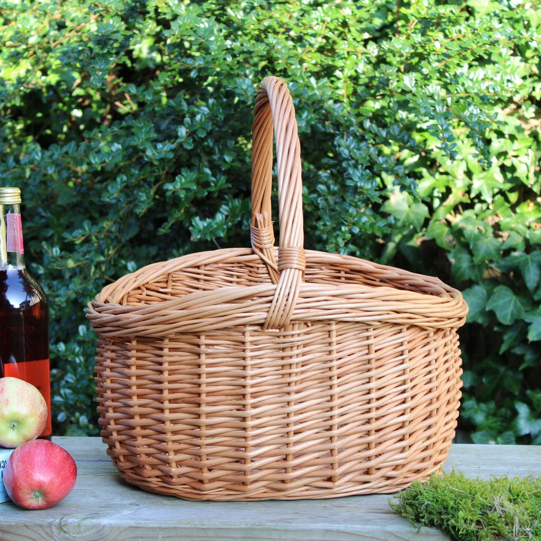 Natural Wicker Basket with Handle Grand Home & Garden Prestige Wicker 