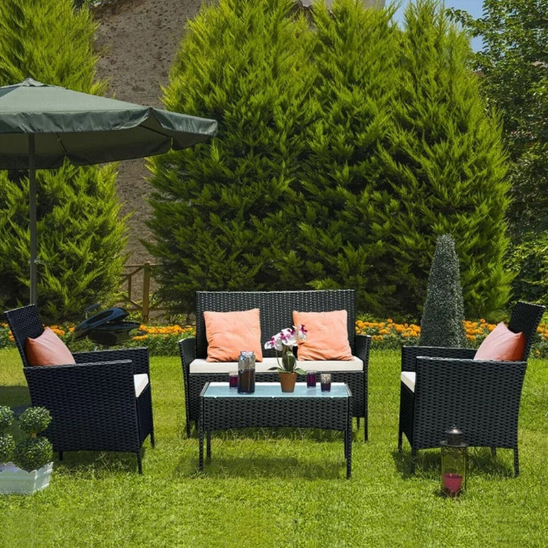 Rattan Leisure Garden Table Set with Sofa and Two Chairs Home & Garden Prestige Wicker 