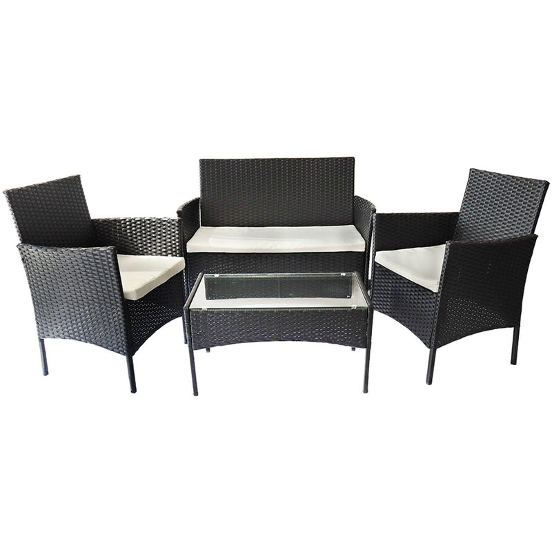 Rattan Leisure Garden Table Set with Sofa and Two Chairs Home & Garden Prestige Wicker 