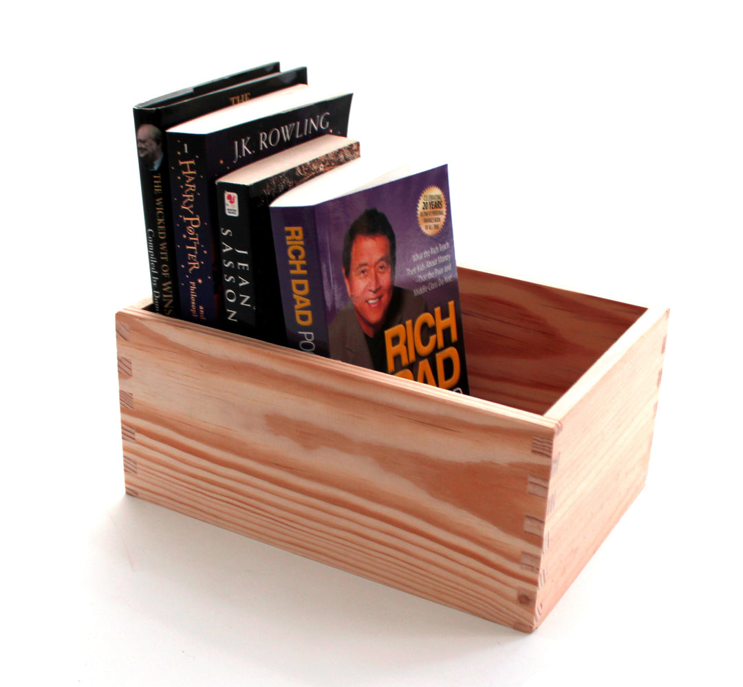 Rectangular Open Back Storage Rectangular Wooden Open Display Storage Box – Prestige Wicker