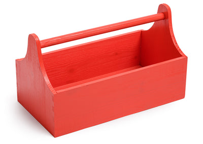 Red Wooden Toolbox with Handle HOME AND GARDEN Prestige Wicker 