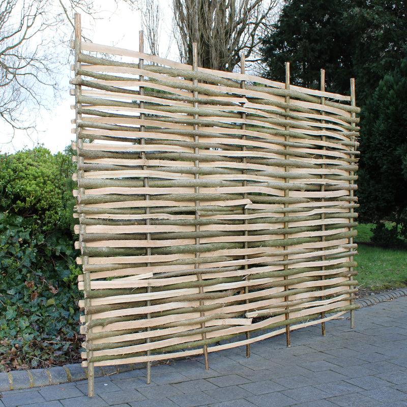 Split Hazel Wood Fence Panel Hurdle 120cm Height HOME AND GARDEN Prestige Wicker 