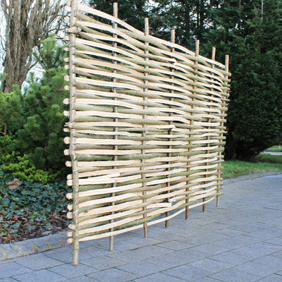 Split Hazel Wood Fence Panel Hurdle 120cm Height HOME AND GARDEN Prestige Wicker 