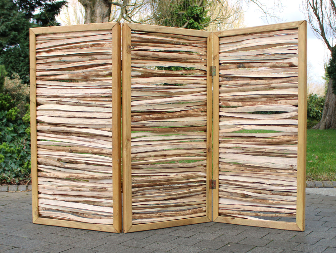 Split Hazelwood Garden Privacy Screen divider HOME AND GARDEN Prestige Wicker 