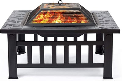 Square Garden Barbecue Fire Pit Table HOME AND GARDEN Prestige Wicker 