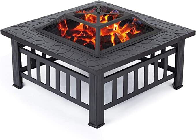 Square Garden Barbecue Fire Pit Table HOME AND GARDEN Prestige Wicker 