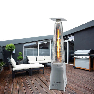 Square Outdoor Gas Pyramid Patio Heater HOME AND GARDEN Prestige Wicker 