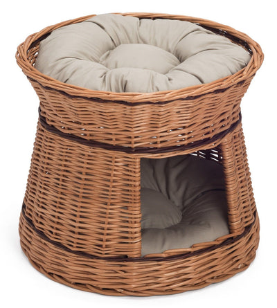 Two Tier Wicker Cat House Basket Pets Prestige Wicker 