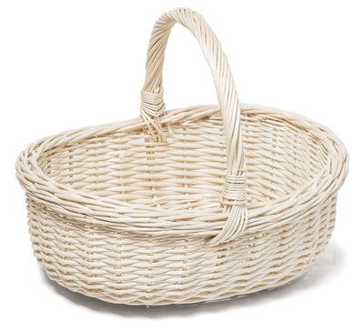 Wicker Basket with Handle White Home & Garden Prestige Wicker 