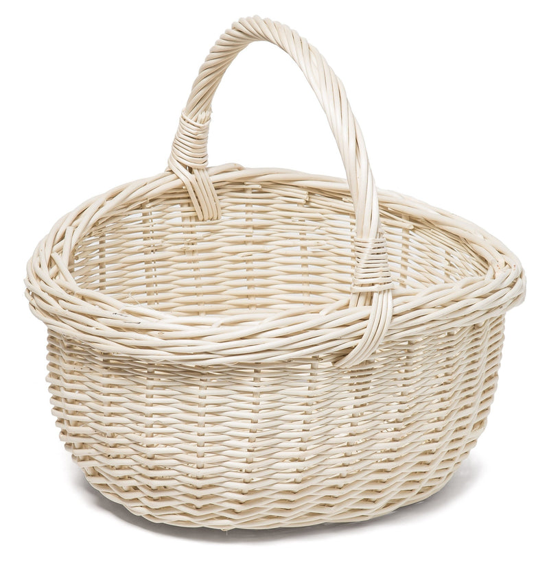 Wicker Basket with Handle White Home & Garden Prestige Wicker 