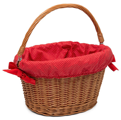 Wicker Bicycle Basket with cute Lining Home & Garden Prestige Wicker 