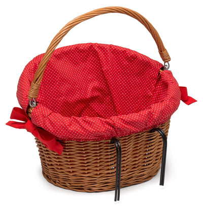 Wicker Bicycle Basket with cute Lining Home & Garden Prestige Wicker 