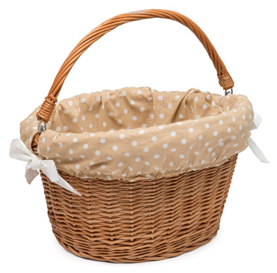 Wicker Bicycle Basket with cute Lining Home & Garden Prestige Wicker 