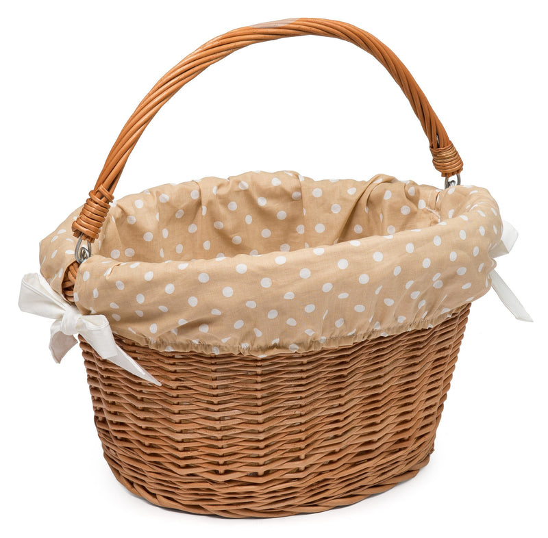 Wicker Bicycle Basket with cute Lining Home & Garden Prestige Wicker 