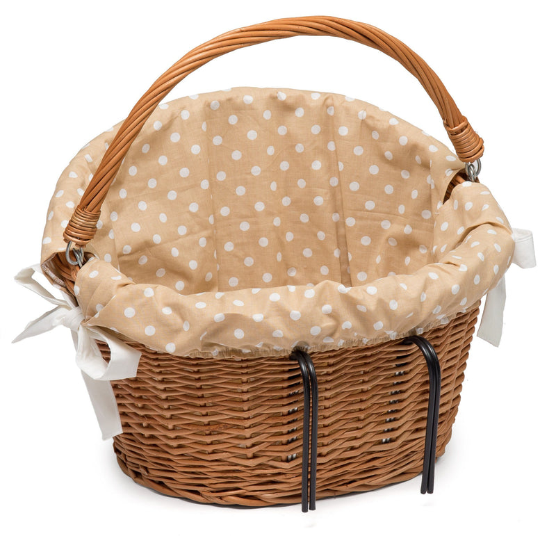 Wicker Bicycle Basket with cute Lining Home & Garden Prestige Wicker Red 