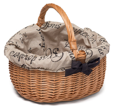 Wicker Carry Basket Lined variety of colours Home & Garden Prestige Wicker grey 