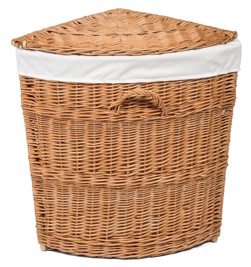 Wicker Corner Laundry Basket Lined Home & Garden Prestige Wicker 