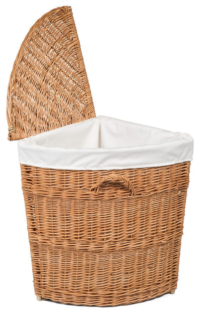 Wicker Corner Laundry Basket Lined Home & Garden Prestige Wicker 