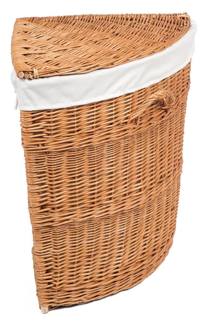 Wicker Corner Laundry Basket Lined Home & Garden Prestige Wicker 