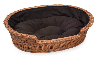 Wicker Dog Basket Dark Cushion Pets Prestige Wicker Medium 