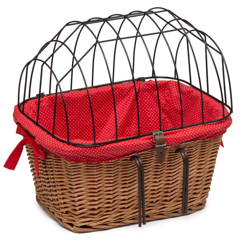 Wicker Pet Carrier for Bicycle with Lining Pets Prestige Wicker Red 