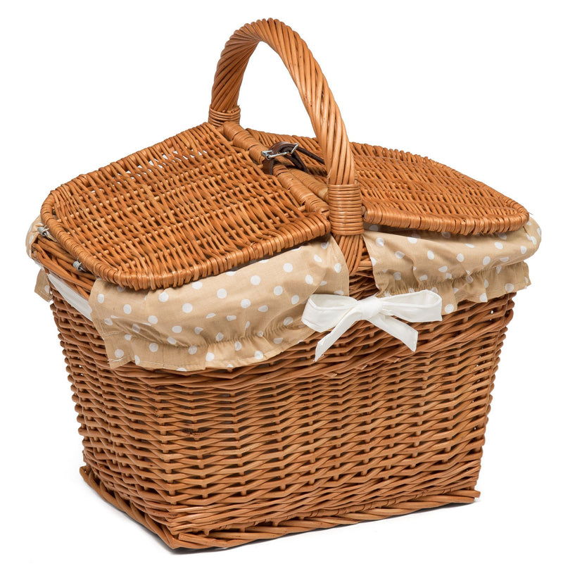 Wicker Picnic Hamper Basket lined Home & Garden Prestige Wicker 