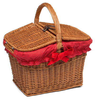 Wicker Picnic Hamper Basket lined Home & Garden Prestige Wicker blue 