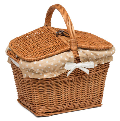 Wicker Picnic Hamper Basket lined Home & Garden Prestige Wicker cream 