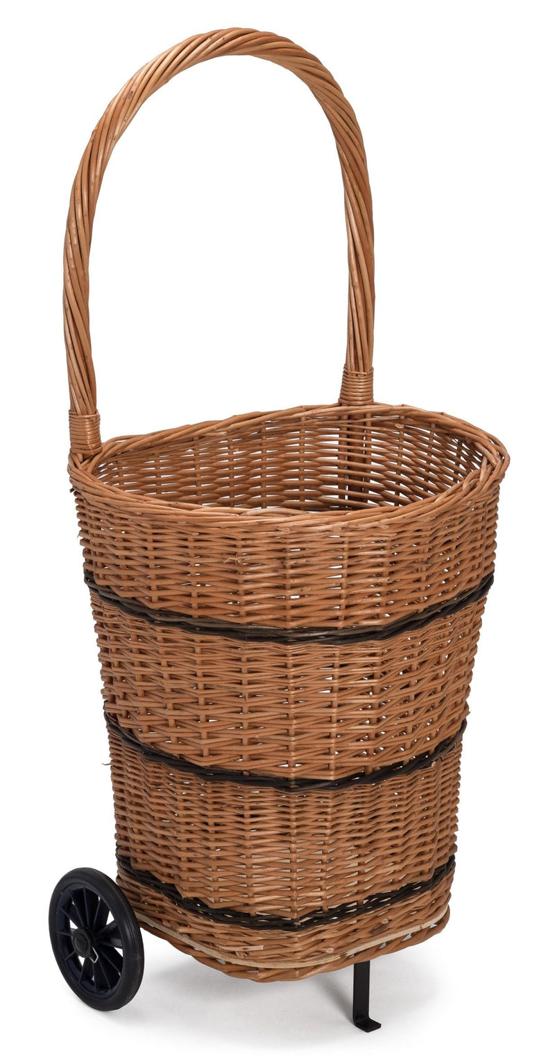 Wicker Trolley Basket Shopping/Log Holder Home & Garden Prestige Wicker 