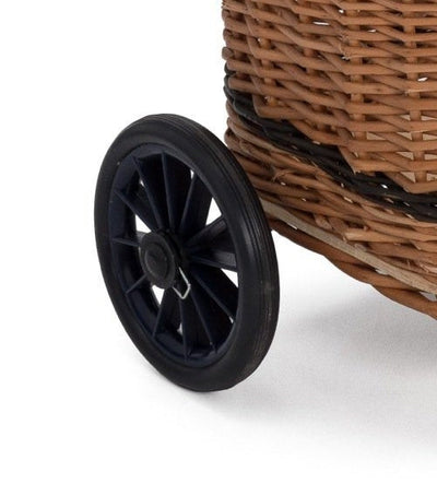 Wicker Trolley Basket Shopping/Log Holder Home & Garden Prestige Wicker Wheel 