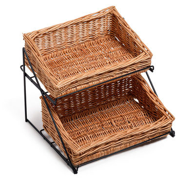 Wicker Two Tier Countertop Display Stand Display & Catering Prestige Wicker 