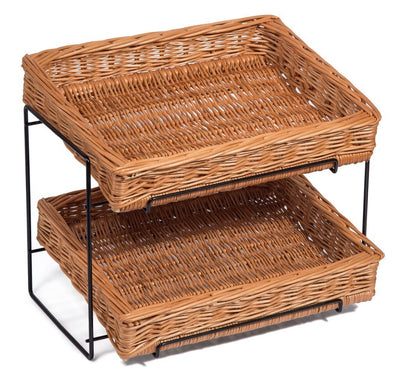 Wicker Two Tier Display Stand Countertop Display & Catering Prestige Wicker 