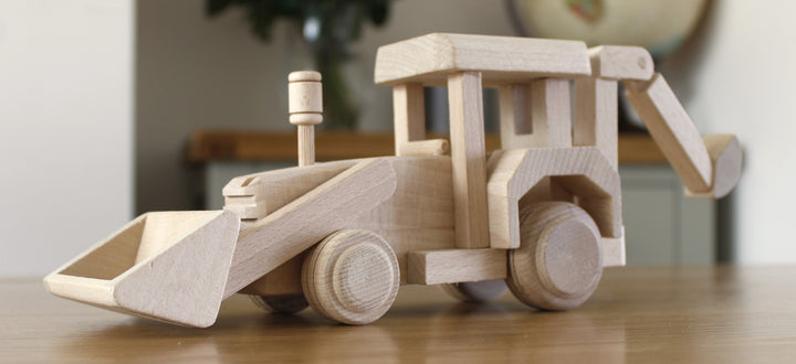 Wooden Bulldozer Digger Construction Tractor HOME AND GARDEN Prestige Wicker 