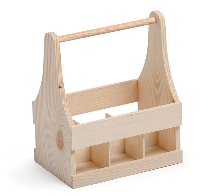 Wooden Condiment Basket with Handle HOME AND GARDEN Prestige Wicker 6-Compartments 