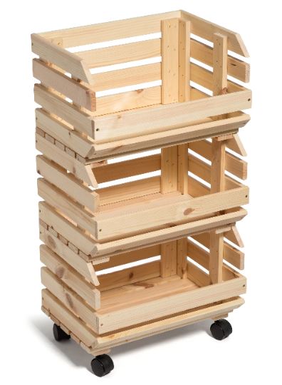 Wooden Display Storage Tower Boxes on Wheels Display & Catering Prestige Wicker 