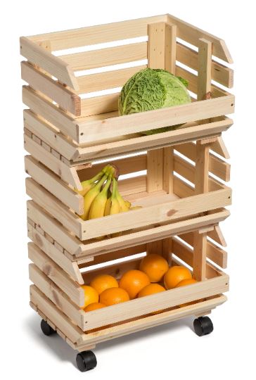 Wooden Display Storage Tower Boxes on Wheels Display & Catering Prestige Wicker 