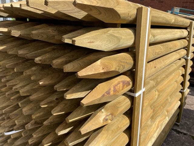 Round Pine Treated Wooden Fence Posts – Prestige Wicker