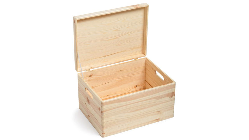 Wooden Storage Box with Lid - Safe Place Storage & Organization Prestige Wicker Large 