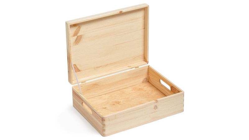 Wooden Storage Box with Lid - Safe Place – Prestige Wicker