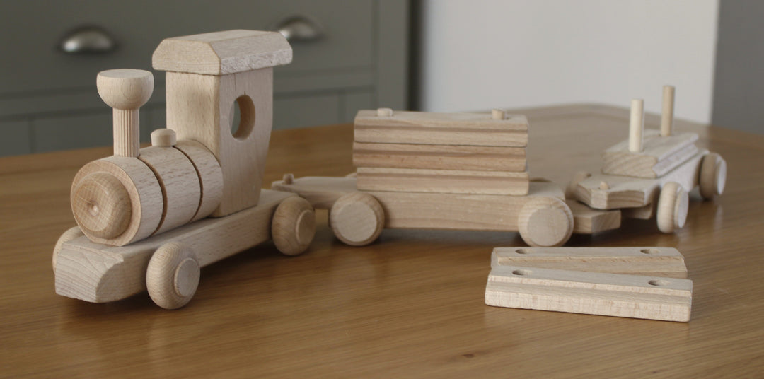 Wooden Train with Blocks HOME AND GARDEN Prestige Wicker 