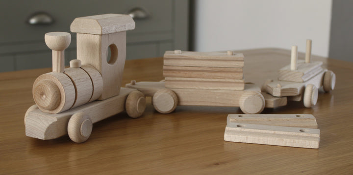 Wooden Train with Blocks HOME AND GARDEN Prestige Wicker 