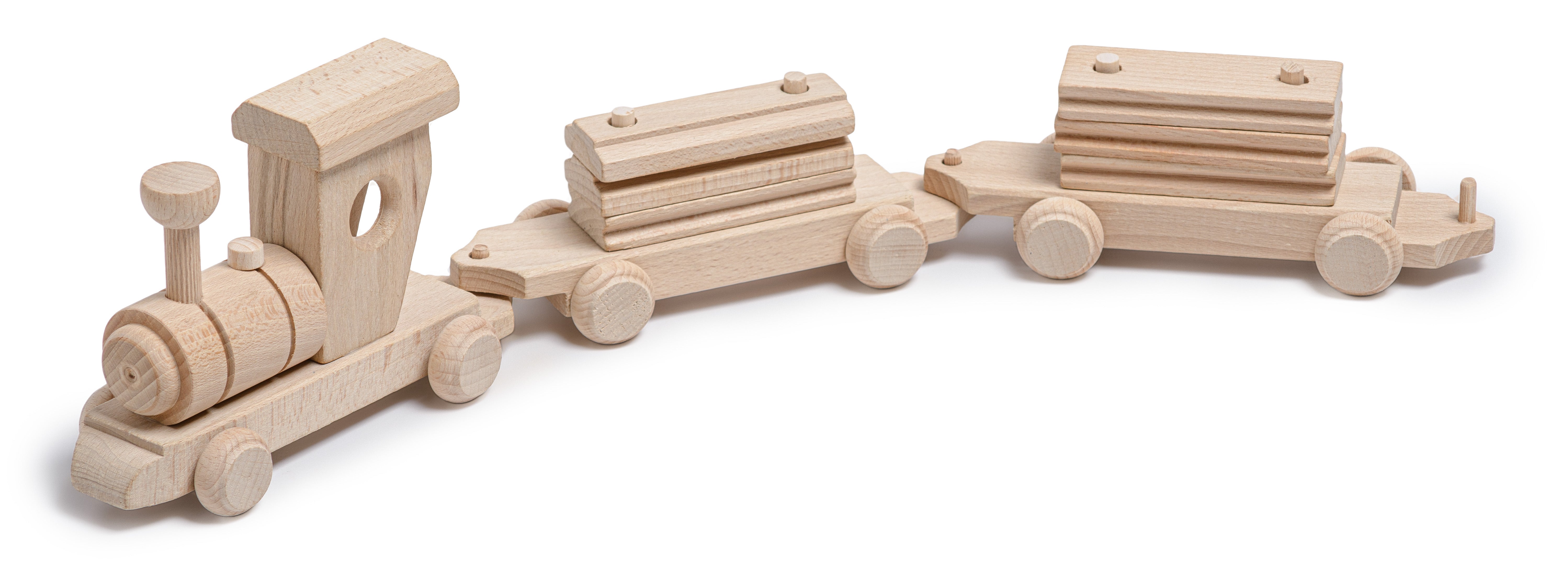 Wooden Train with Blocks – Prestige Wicker