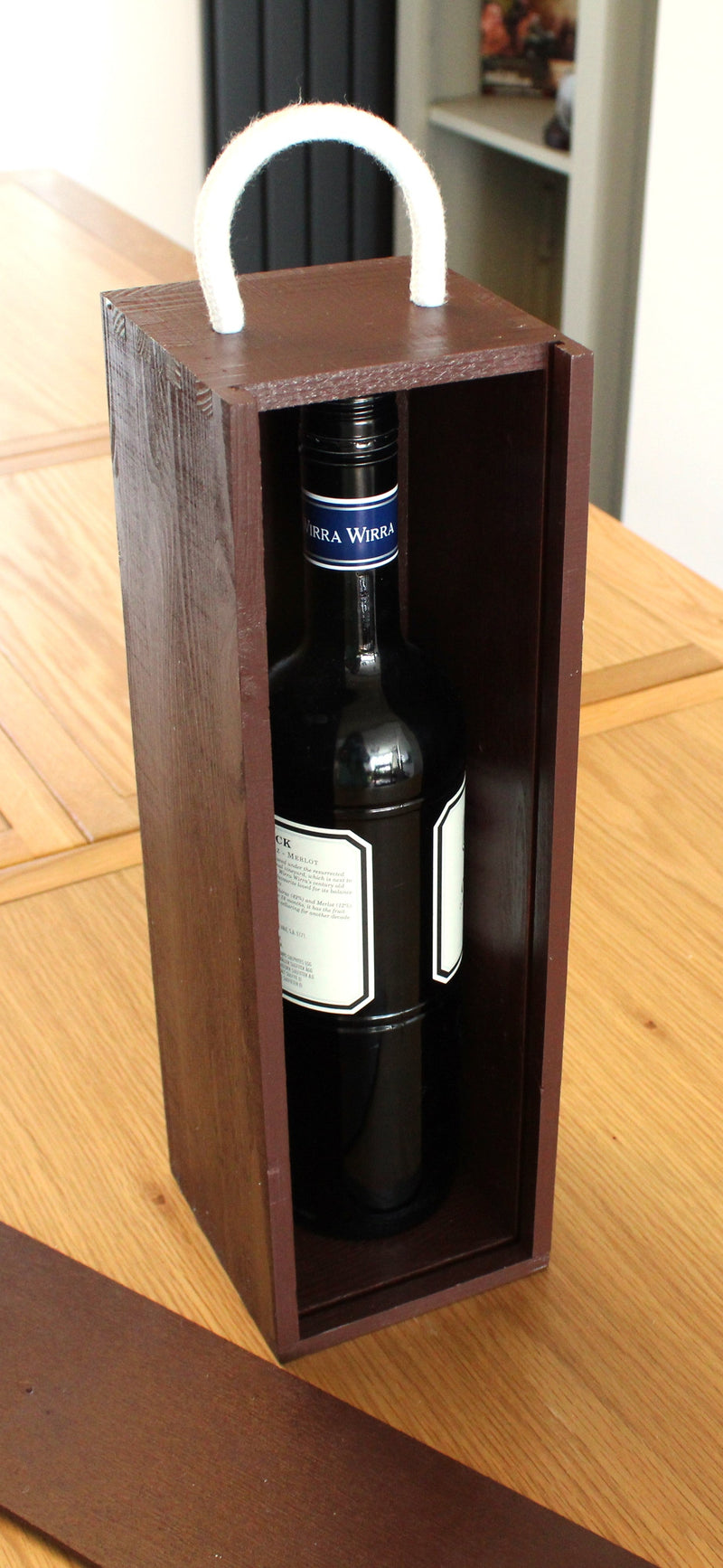 Wooden Wine Bottle Box HOME AND GARDEN Prestige Wicker Brown 