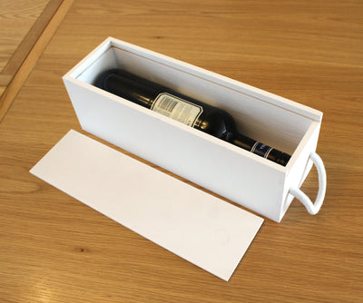 Wooden Wine Bottle Box HOME AND GARDEN Prestige Wicker White 