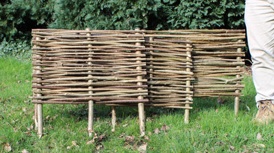 Woven Hazel Border Edging Fence 40cm Height Home & Garden Prestige Wicker 